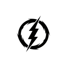 Black lightning bolt logo symbol.