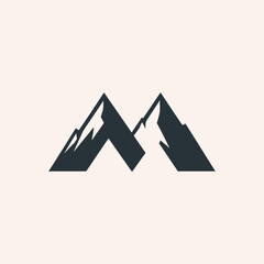 Black mountain peaks graphic design.