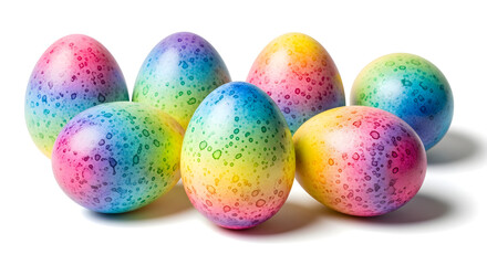 easter eggs on white