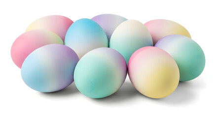 Pastel Easter Egg Garland in Clean Studio Style, isolated on white background