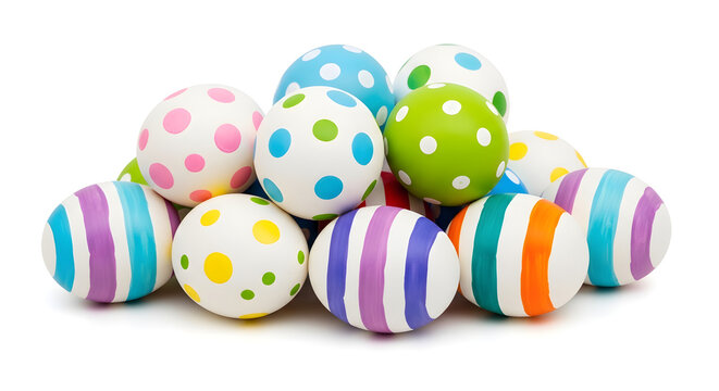 Watercolor Gradient Easter Eggs with Speckled Texture, isolated on white background