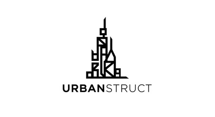 Fototapeta premium Urbanstruct logo with cityscape design.