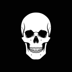 Obraz premium Human skull illustration in white color.