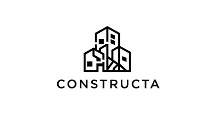 Fototapeta premium Constructa company logo with buildings.