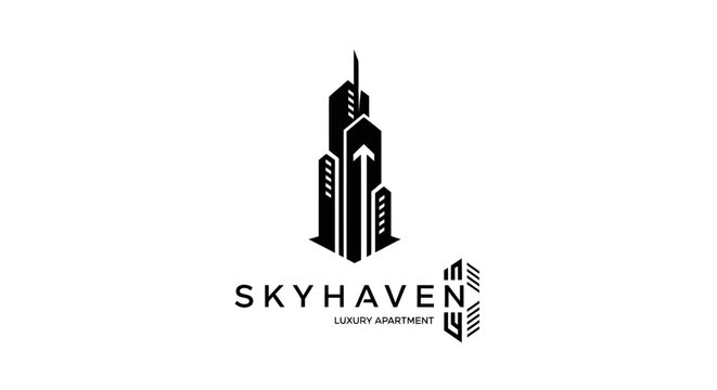 Skyhaven logo with skyscraper design.