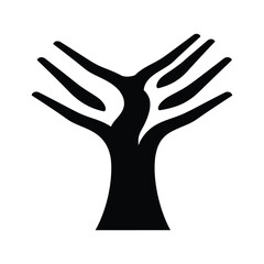 Tree Silhouette with Outstretched Branches