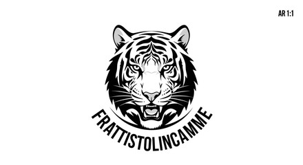 Black and white tiger head logo. © nur