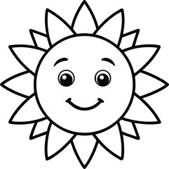 Obraz premium happy-cartoon-sun-logo--ultra-cute--flat-vector