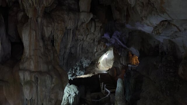 Dark Stone Cave Interior