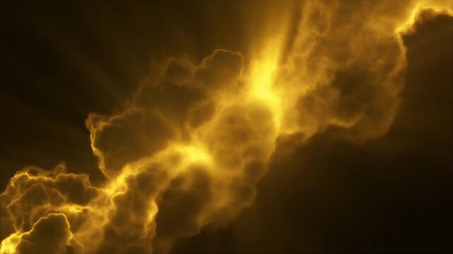 Futuristic golden glowing digital clouds drifting diagonally smooth energy motion seamless surreal ambience cascading softly abstract unique style ultra realistic cinematic loop