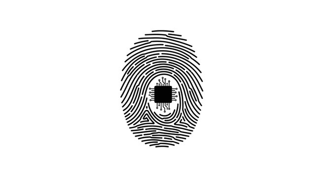 Fingerprint with microchip implant detail.