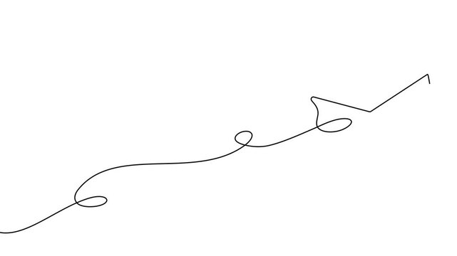 Continuous mail art line one icon email letter vector paper message. Mail art continuous newsletter sketch outline contact plane illustration business single doodle arrow journey travel send fly post.