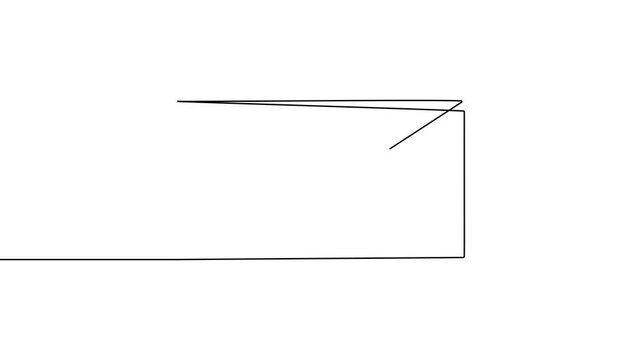 Continuous mail art line one icon email letter vector paper message. Mail art continuous newsletter sketch outline contact plane illustration business single doodle arrow journey travel send fly post.