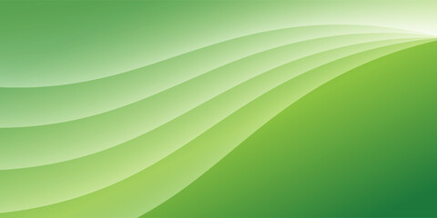 Fototapeta premium Clean abstract background featuring a smooth green gradient with a soft, elegant curved wave. modern design