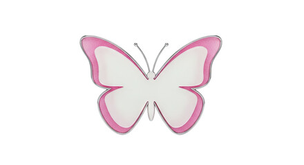 Pink and White Glitter Butterfly Decoration