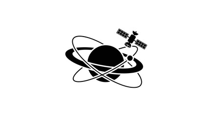 Satellite Orbiting a Planet Icon. © rohmat
