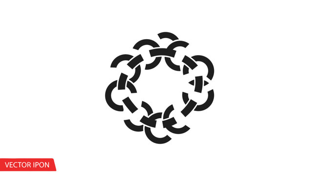 Black chain link circle symbol.