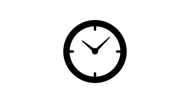 A simple black and white clock.