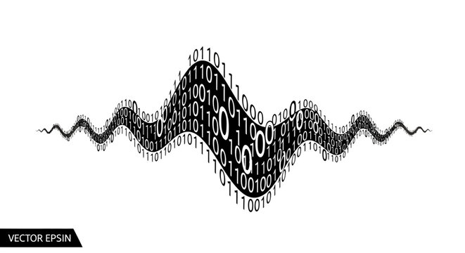 Binary code waveform digital data.