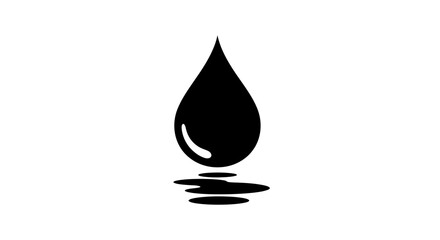 Fototapeta premium Black drop of water icon symbol.