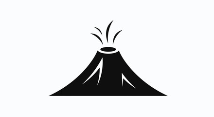 Black silhouette of erupting volcano. © M FAIZAL