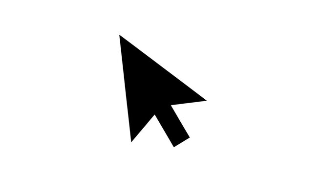 Black computer mouse pointer icon.