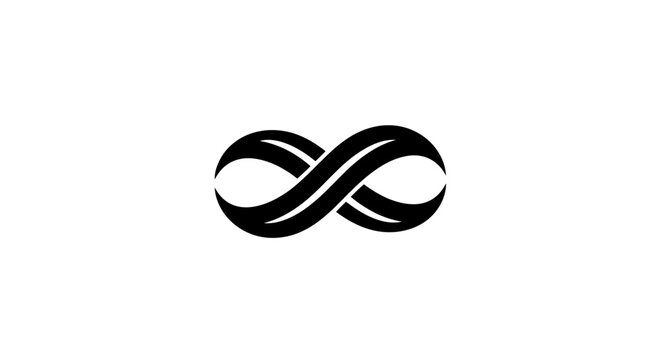 Black infinity symbol logo icon.