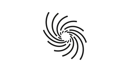 Obraz premium Black swirling spiral shape design element.