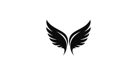 Fototapeta premium Black wing symbol graphic design element.
