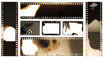 Film Strip Collage with Various Images Inside.