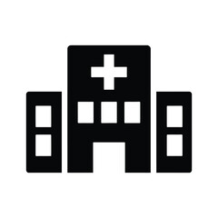 Obraz premium Hospital building icon in simple flat design