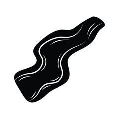 Fototapeta premium Black wavy abstract shape on white background
