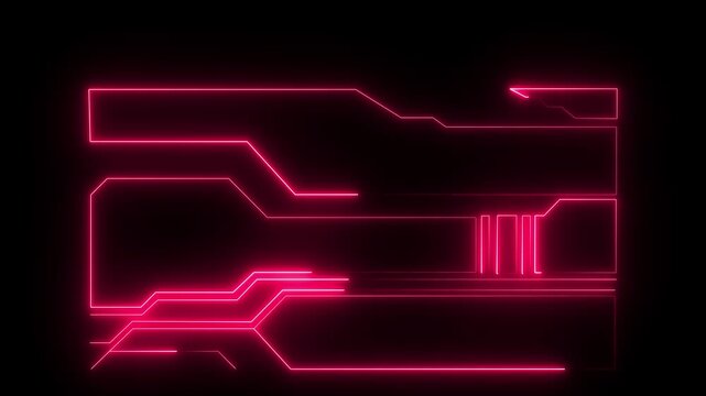 Digital neon HUD futuristic background. Future technology interface data sci- display screen. Digital HUD graphic for information call box bars, Technology HUD template,4k video,.