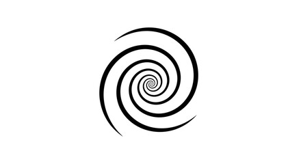 Naklejka premium Black spiral shape graphic design element.