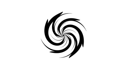 Naklejka premium Black swirl graphic design element icon.