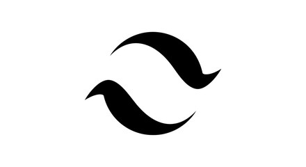 Obraz premium Black swirl shape design element symbol.