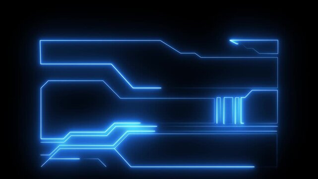 Digital neon HUD futuristic background. Future technology interface data sci- display screen. Digital HUD graphic for information call box bars, Technology HUD template,4k video,.