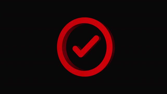 Successfully completed icon animation. Alpha matte with transparent background 4K resolution.