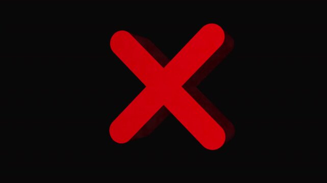 Cancel icon Animation. Alpha matte with transparent background 4K resolution.