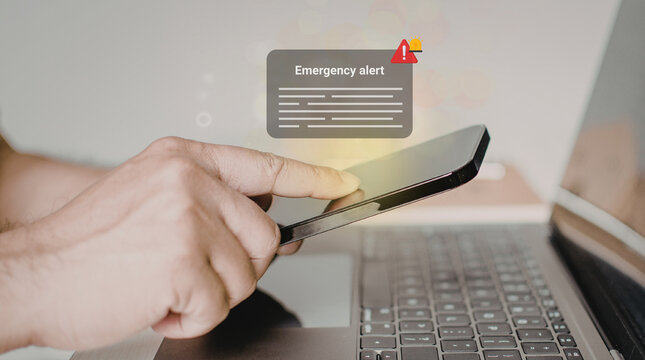 Receiving an urgent emergency alert notification on a smartphone for immediate digital communication