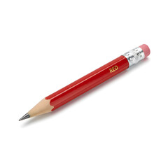 red pencil on white background