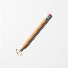 high angle view of pencil on white background