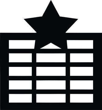nautical almanac star table silhouette vector illustration on transparent background