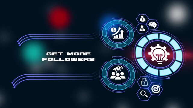 Get More Followers Concept for Social Media Growth and Digital Audience Engagement Strategy for Influencer Branding