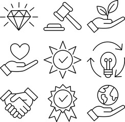 Sustainable Nature Line Icon Set