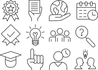 Education and Learning Line Icons