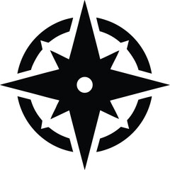 Fototapeta premium compass rose with points silhouette vector illustration on transparent background