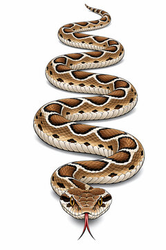 Vector Illustration of Cartoon Type Russell's Viper Origami Craft