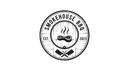 Smoking BBQ Logo Design Element.