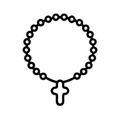 Fototapeta premium Islamic Rosary Tasbih Line Icon